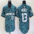 American League Kansas City Royals #13 Salvador Perez Nike Teal 2023 MLB All-Star Game Jersey