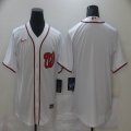 Nike Washington Nationals blank white majestic baseball Jerseys-BD