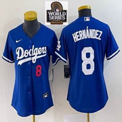 Women Nike Los Angeles Dodgers #8 Enrique Hernandez blue majestic baseball jerseys