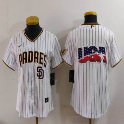 Women Nike San Diego Padres white MLB baseball jerseys-BD 02