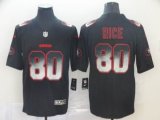 Nike 49ers #80 Jerry Rice black Color Rush Limited Jersey Fireworks version