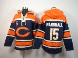 Nike Chicago Bears 15 Brandon Marshall blue orange nfl Hooded Sweatshirt