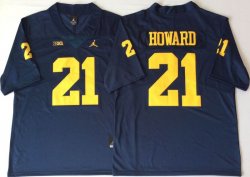 Jordan Brand Michigan Wolverines Desmond Howard 21 blue College Football Elite Jersey-PNS