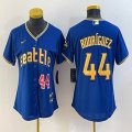 Youth Nike Seattle Mariners #44 Julio Rodríguez blue majestic mlb jersey city version-BD 01