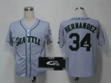 Seattle Mariners 34 Hernandez gray mlb signature jerseys