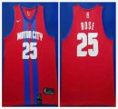 Nike Detroit Pistons #25 Derrick Rose red nba Jerseys city version -HL