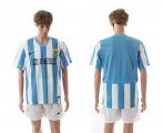 2014-2015 Malaga club white skyblue soccer jersey home