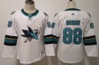 Women Adidas San Jose Sharks #88 Brent Burns white Ice Hockey Jersey