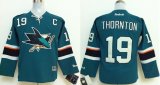 Youth San Jose Sharks #19 Joe Thornton green Ice hockey jersey