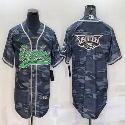 Nike Philadelphia Eagles blank gray camo baseball jerseys Joint name-BD 01