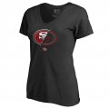 Women's San Francisco 49ers NFL Pro Line by Fanatics Branded Black X-Ray Slim Fit V-Neck T-Shirt