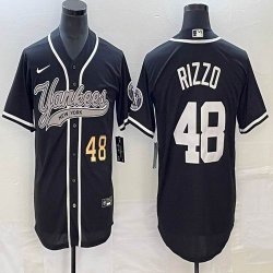 Nike New York Yankees #48 Anthony Rizzo black majestic baseball Jersey Joint name 02