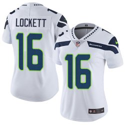 Women Seattle Seahawks Tyler Lockett #16 white Color Rush Limited Jersey