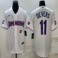 2023 World Cup Dominican Republic's #11 Will Devers white majestic baseball jerseys 06