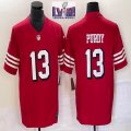 Nike San Francisco 49ers #13 Brock Purdy red throwback Nike Vapor F.U.S.E. Limited Jersey 03