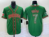 2023 World Cup Mexico #7 Julio Urias green red majestic baseball jerseys 75