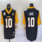 Packers #10 Jordan Love black yellow Nike Vapor F.U.S.E. Limited Jersey-BD 01