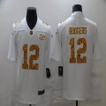 Custom Nike Green Bay Packers #12 Aaron Rodgers white Color Rush Limited Jerseys Flocking Leopard-WL