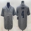 Nike Oakland Raiders #4 Derek Carr Hemp grey baseball jerseys Joint name-BD