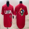 2023 World Cup blank red USA majestic baseball jerseys 05