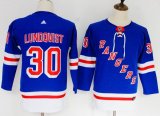 Women Adidas Rangers #30 Henrik Lundqvist Blue ice hockey Jersey