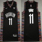 Nike Brooklyn Nets #11 Kyrie Irving black NBA Jerseys 75th-XD