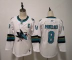 Women Adidas San Jose Sharks #8 Joe Pavelski white Ice Hockey Jersey