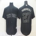 New York Yankees #27 Parmigiancarlo black majestic mlb baseball jersey Nickname version