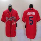 Nike Atlanta Braves #5 Freddie Freeman red majestic baseball jersey 02