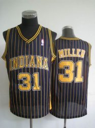 NBA Indiana Pacer 31 Reggie Miller black stripe Jersey