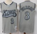 Philadelphia 76ers 3# Allen Iverson gray throwback NBA Jersey-S8