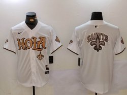 Nike Saints blank white baseball jerseys Joint Name 03