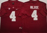 Alabama Crimson Tide #4 Jalen Milroe red college football jerseys