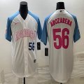 2023 World Cup Mexico #56 Randy Arozarena white skyblue majestic baseball jerseys 04