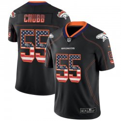 Nike Broncos #55 Bradley Chubb black fashion usa flag Color Rush Limited Jersey