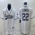 Nike Dallas Cowboys #22 E.Smith white baseball jerseys Joint name-BD