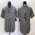 Nike New Orleans Saints #4 Derek Carr Hemp grey baseball jerseys Joint name-BD