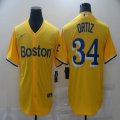 Nike Boston Red Sox #34 David Ortiz Yellow 2021 City Connect majestic baseball Jerseys-BD