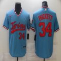 Minnesota Twins #34 kirby puckett Skyblue mlb baseball jersey-BD