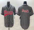 Nike Atlanta Braves blank Hemp grey MLB Baseball jerseys Joint name-BD 05