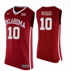 Custom Oklahoma Sooners #10 Jordan Woodard College Basketball Jersey - Red