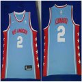 Los Angeles Clippers #2 Kawhi Leonard skyblue throwback nike nba jerseys with Sponsor patch