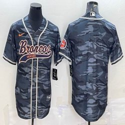 Nike Denver Broncos gray camo baseball jerseys Joint name-BD