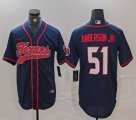 Houston Texans #51 Will Anderson Jr. dark blue baseball jersey Joint Name 02