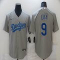 Custom Los Angeles Dodgers Gavin Lux #9 gray majestic baseball jerseys