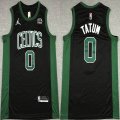 Jordan logo Boston Celtics #0 Jayson Tatum black nba basketball jerseys 75th -XD