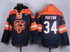 Chicago Bears Walter Payton #34 blue orange nfl Hooded Sweatshirt