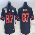 2023 super bowl Nike Kansas City Chiefs Travis Kelce #87 black Color Rush Limited Jerseys C patch