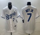 Nike Kansas City Royals #7 Bobby Witt Jr. white majestic baseball jerseys -BD 02