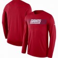 Men's New York Giants Nike Red Sideline Seismic Legend Long Sleeve T-Shirt